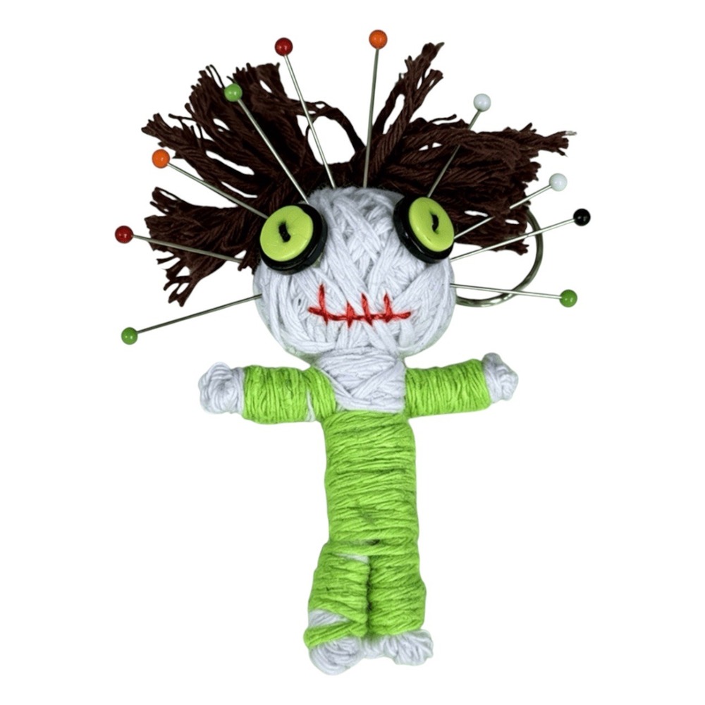 Adorable Voodoo Doll Keychain / Bagcharm with pins - New